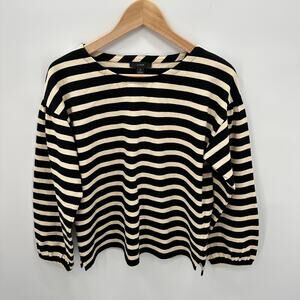 J. Crew Mariner cloth puff-sleeve striped top AW129 // S